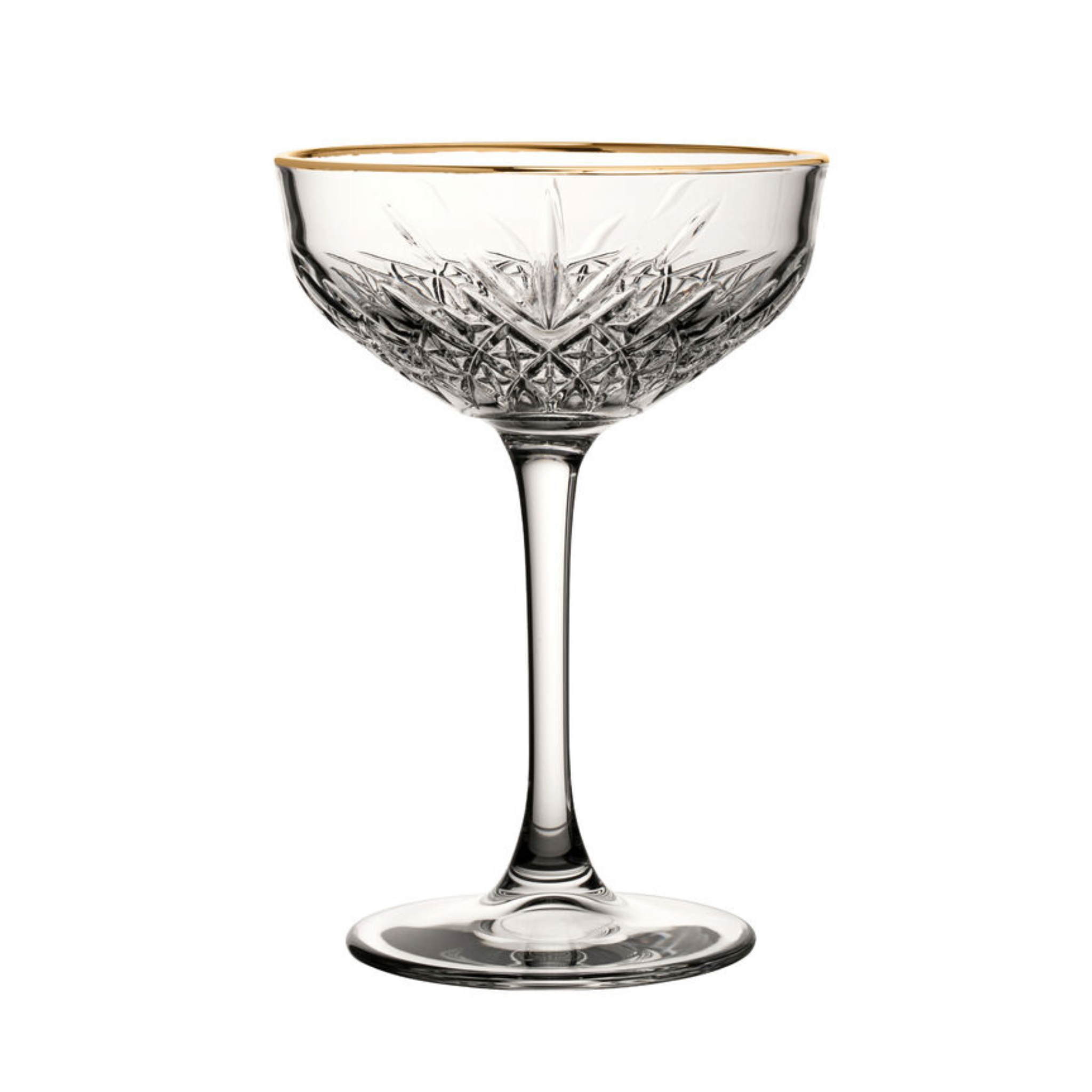 monoria Gold Rim Coupe Glasses – Set of 2 Elegant Vintage-Inspired Cocktail Glasses